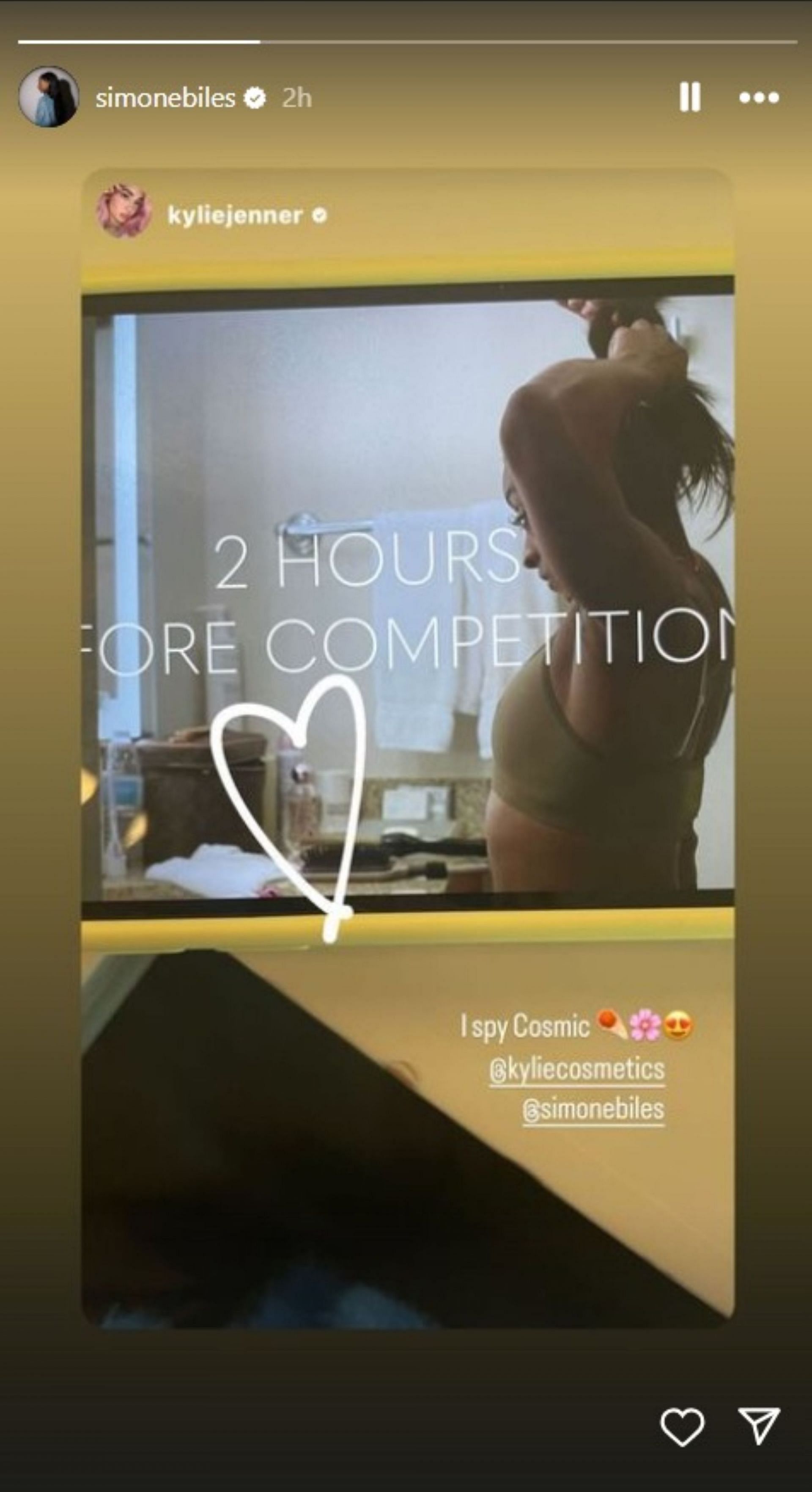 Biles' Instagram Story